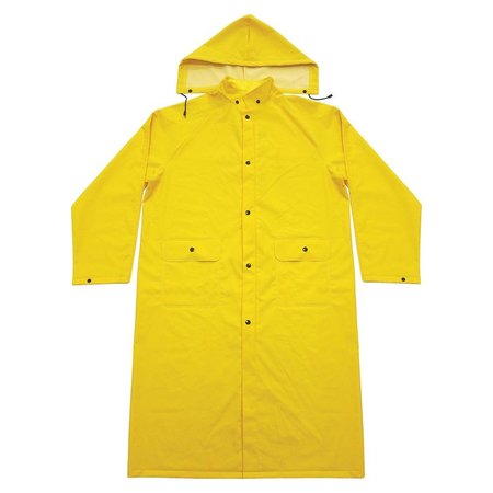 INTERSTATE SAFETY PVC Polyester Rain Coat with Detachable Hood - LARGE 40450